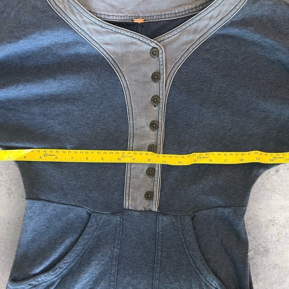 Free People Seeking Hearts Tunic Blue Button Front Long Sleeve Dress Size S - Picture 11 of 11
